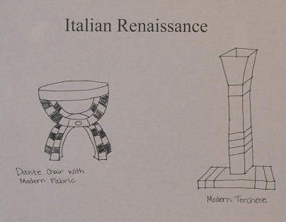 Italian Renaissance Inspired pieces. Left: Dante Chair Right: Modern 